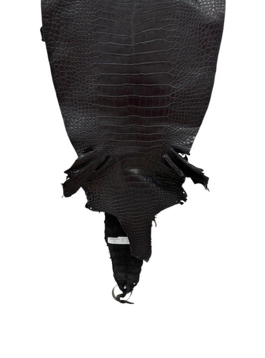 32 cm Grade 2/3 Black Matte Farm-Raised American Alligator Leather - Tag: LA23-0531638