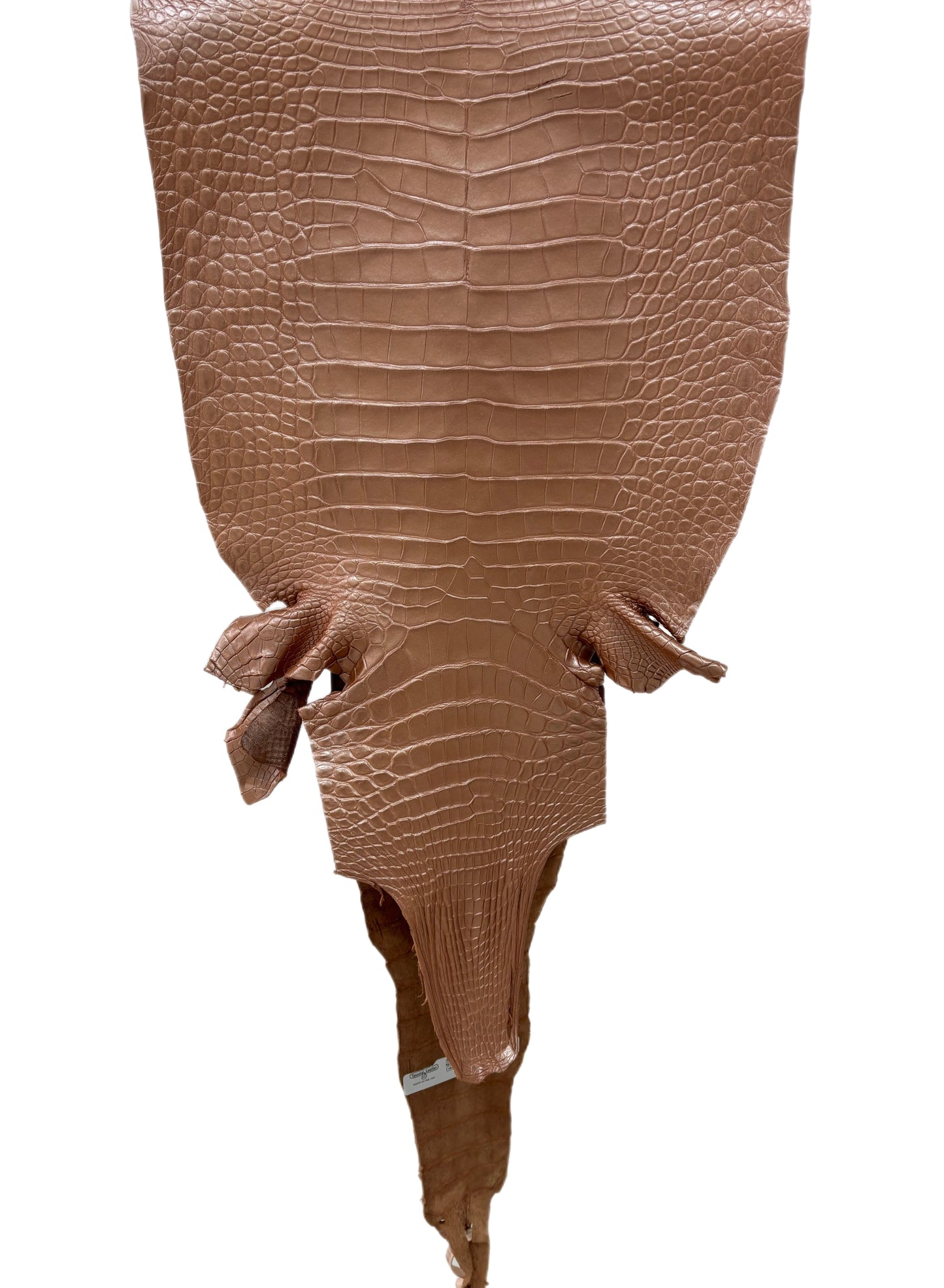 36 cm Grade 2/3 Rosegold Metallic Matte Farm-Raised American Alligator Leather - Tag: FL17-0036904