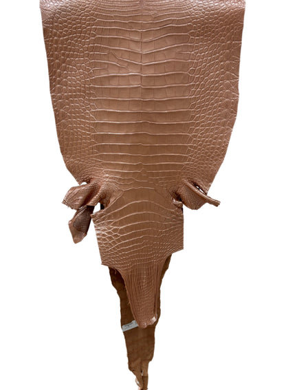36 cm Grade 2/3 Rosegold Metallic Matte Farm-Raised American Alligator Leather - Tag: FL17-0036904
