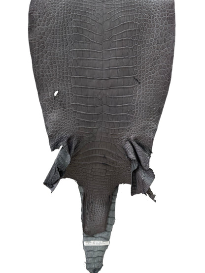 41 cm Grade 3/4 Serpentine Grey Matte Wild American Alligator Leather - Tag: LA23-0040877