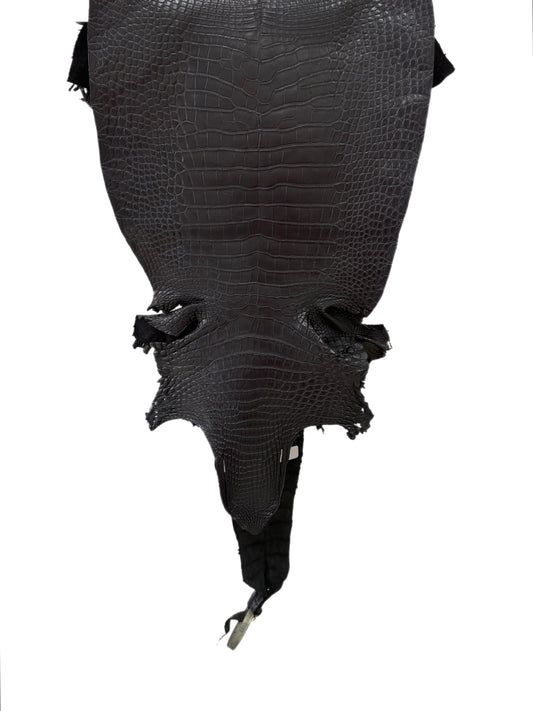 31 cm Grade 2/3 Black Matte Farm-Raised American Alligator Leather - Tag: LA23-0531987