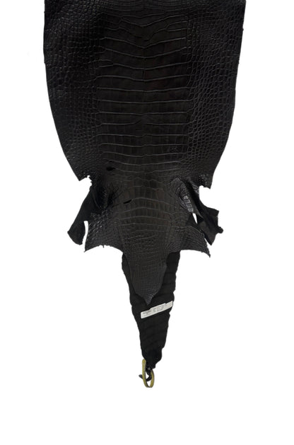 36 cm Grade 2/3 Black Matte Farm-Raised American Alligator Leather - Tag: LA25-0311368