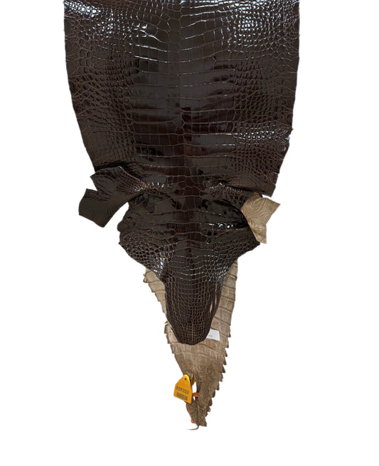 31 cm Grade 1 Sport Rust Brown Glazed Farm-Raised American Alligator Leather - Tag: GA14-0003106