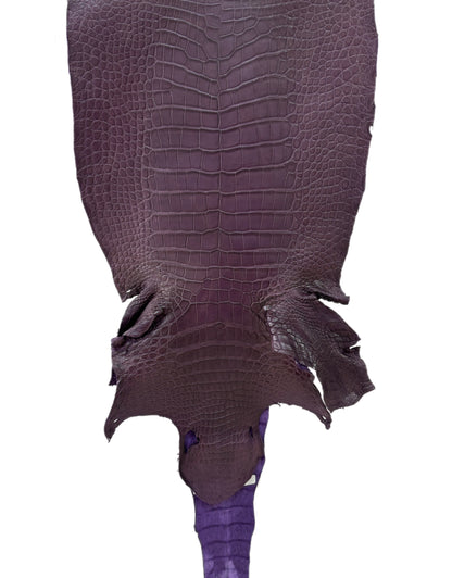 38 cm Grade 2/3 Aubergine Matte Wild American Alligator Leather - Tag: LA23-0033904