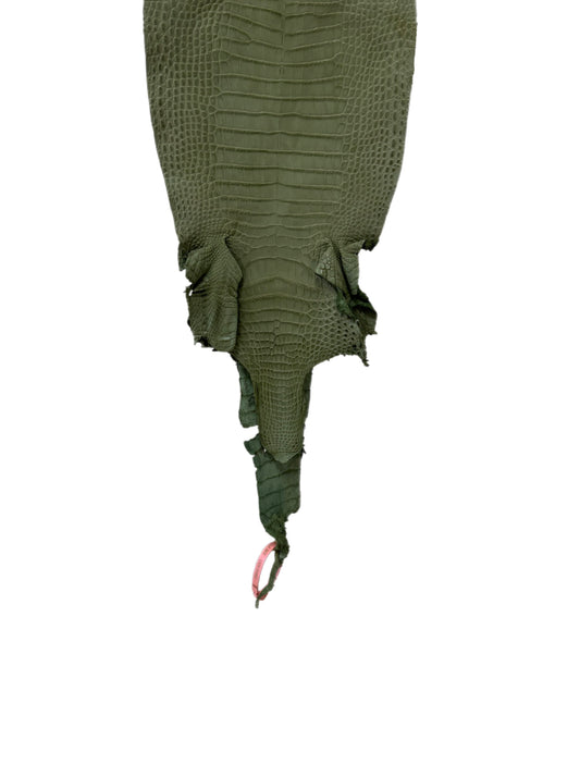 New Color! 25 cm Grade 1/2 Sage Green Matte Farm-Raised American Alligator Leather - Tag: LA24-0228862