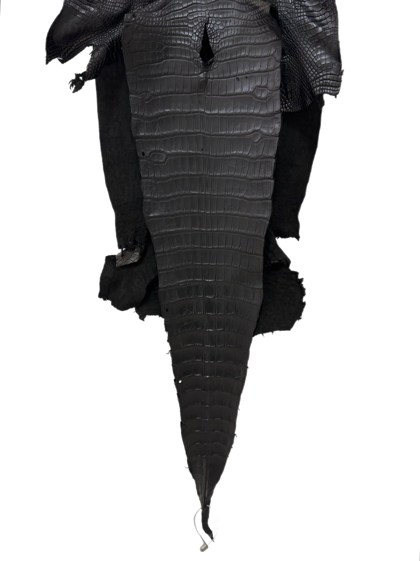 38 cm Grade 3/4 Black Matte Wild American Alligator Leather - Tag: LA17-0038467
