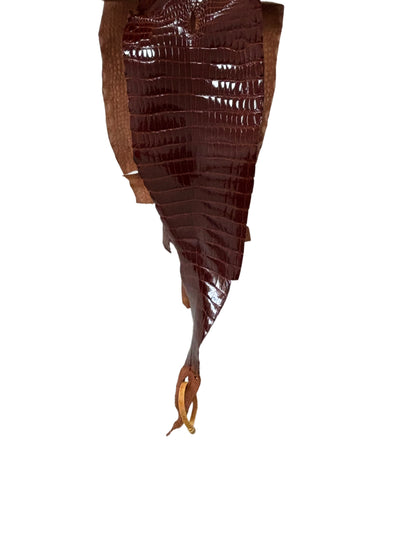22 cm Grade 2/3 Peanut Glazed Farm-Raised American Alligator Leather - Tag: LA17-0133559