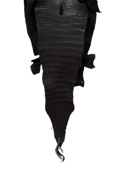 27 cm Grade 1/2 Black Matte Farm-Raised American Alligator Leather - Tag: FL17-0035895