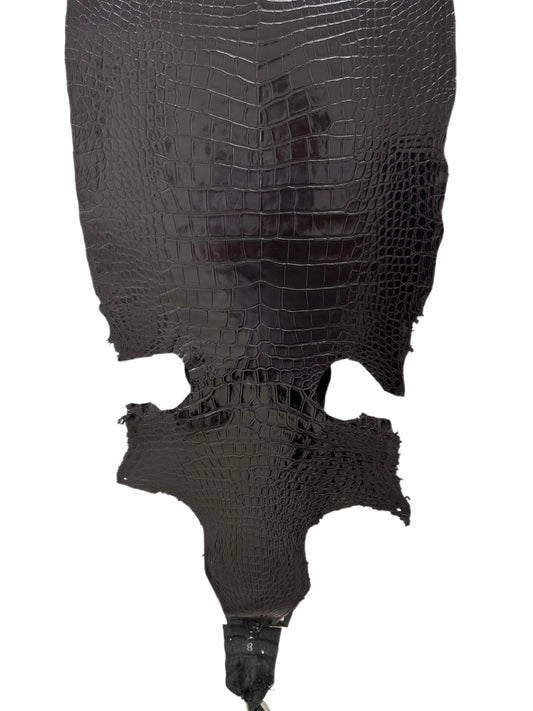 48 cm Grade 3/4 Black Millennium Wild American Alligator Leather - Tag: LA23-0018243