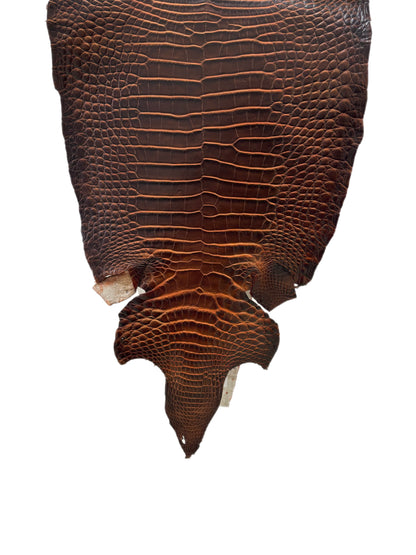 37 cm Grade 1/2 Sienna Matte Wild American Alligator Leather - Tag: ESRE-0050798