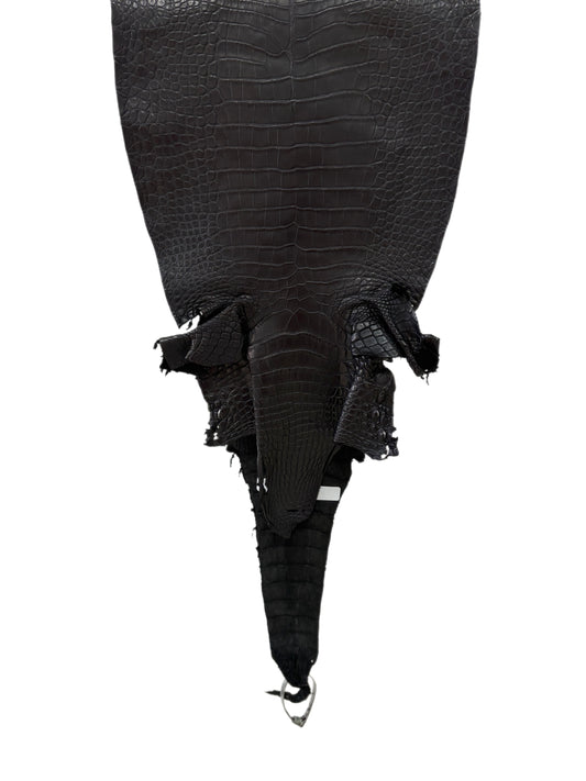 32 cm Grade 1/2 Black Matte Farm-Raised American Alligator Leather - Tag: LA23-0531321