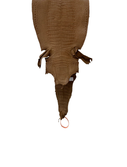 24 cm Grade 1/2 Cammello Matte Farm-Raised American Alligator Leather - Tag: LA24-0228904
