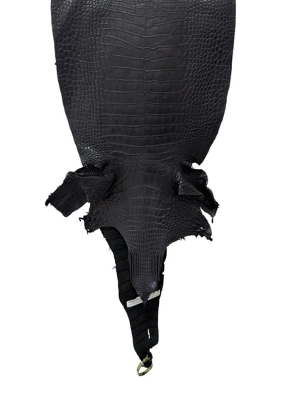 35 cm Grade 2/3 Black Matte Farm-Raised American Alligator Leather - Tag: LA25-0316509