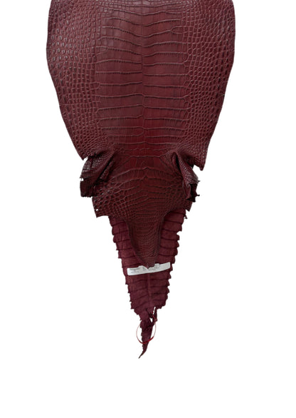 31 cm Grade 1/2 Bordeaux Matte Farm-Raised American Alligator Leather - Tag: FL21-0024095
