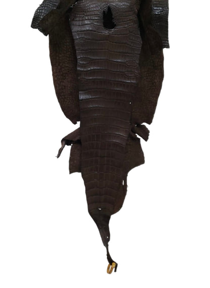 34 cm Grade 3/4 Kralle Brown Matte Wild American Alligator Leather - Tag: LA16-0037826