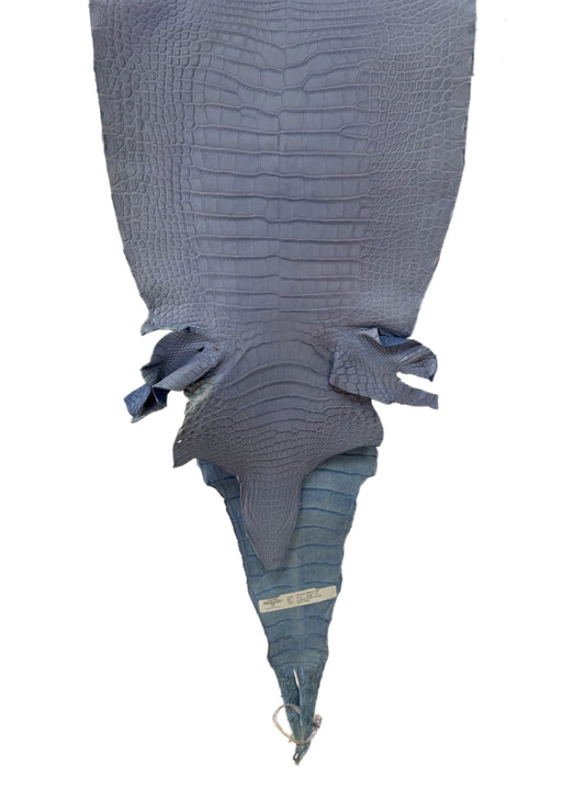 34 cm Grade 1/2 Carolina Blue Matte Farm-Raised American Alligator Leather - Tag: LA17-0274688