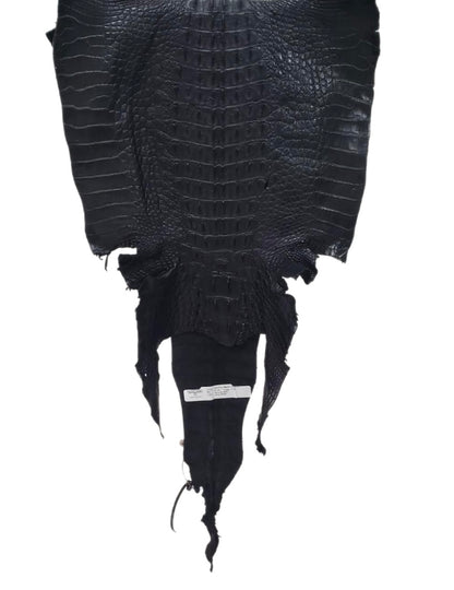 37 cm Grade 3/4 Black Matte Wild American Alligator Hornback Leather - Tag: FL14-0030212