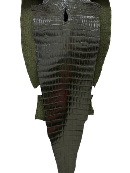 36 cm Grade 1/2 Racing Green Millennium Farm-Raised American Alligator Leather - Tag: LA17-0274643