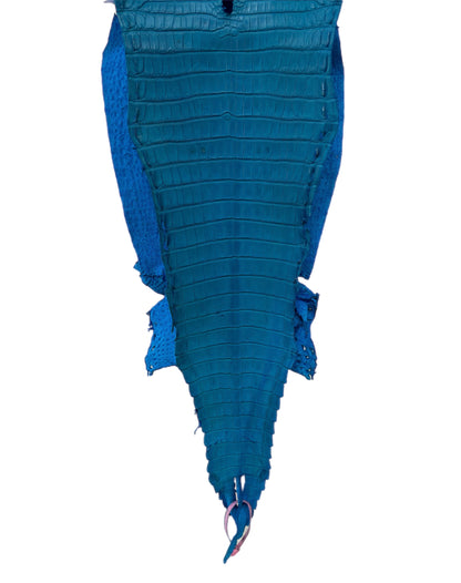 28 cm Grade 4/5 Ultramarine Matte Farm-Raised American Alligator Leather - Tag: FL21-0023986