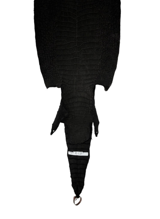 33 cm Grade 2/3 Black Nubuck Wild American Alligator Leather - Tag: FL24-0077586