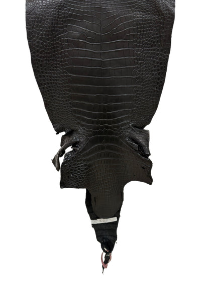 39 cm Grade 2/3 Black Matte Wild American Alligator Leather - Tag: LA24-0022411