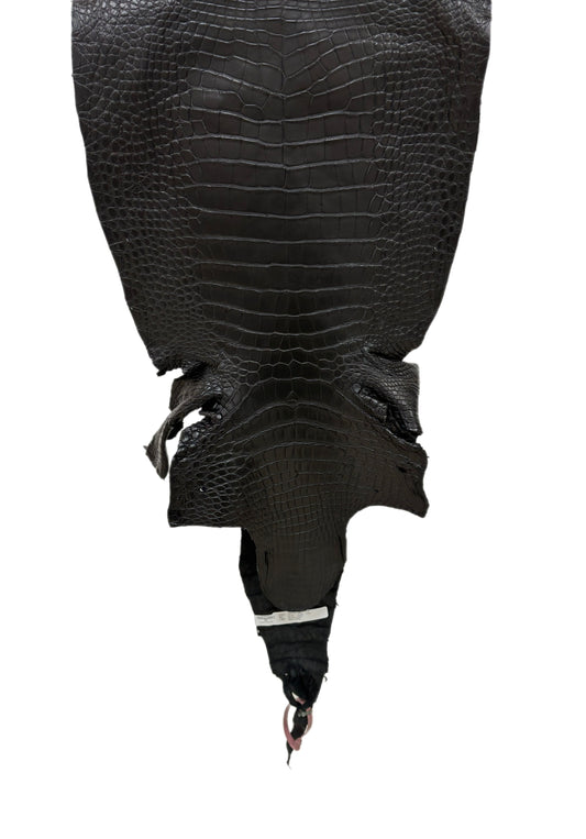 39 cm Grade 2/3 Black Matte Wild American Alligator Leather - Tag: LA24-0022411