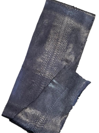 2.2 M Black Metallic Back Cut Python Leather