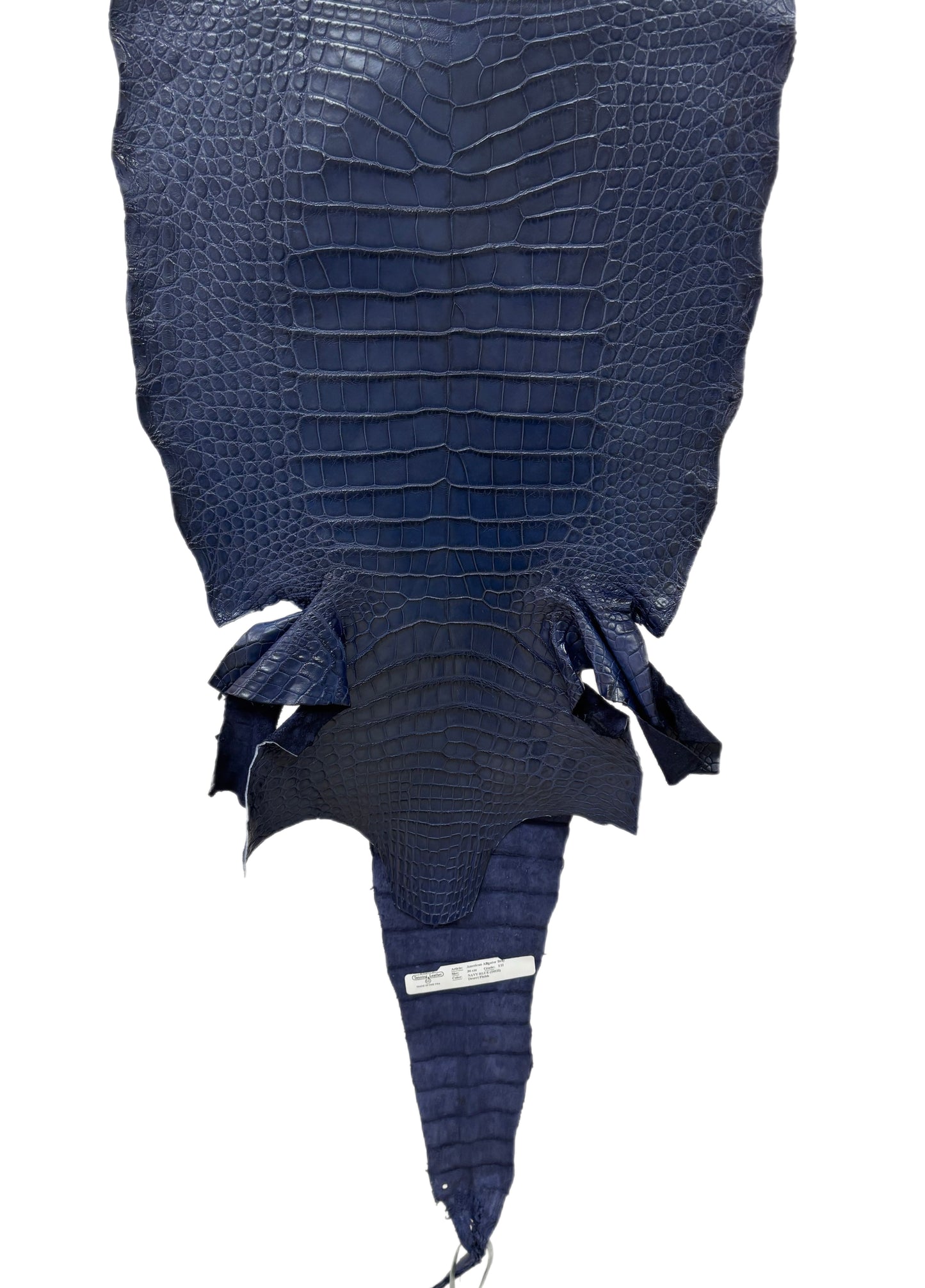 36 cm Grade 1/2 Navy Blue Desert Wild American Alligator Leather - Tag: LA16-0031162