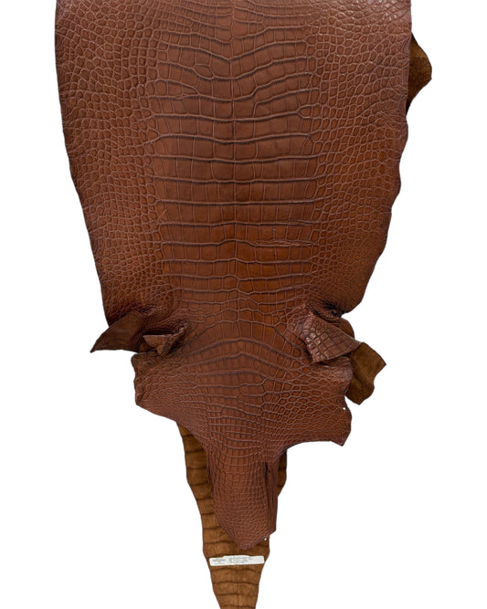 45 cm Grade 3/4 Cigar Matte Wild American Alligator Leather - Tag: LA19-0038488