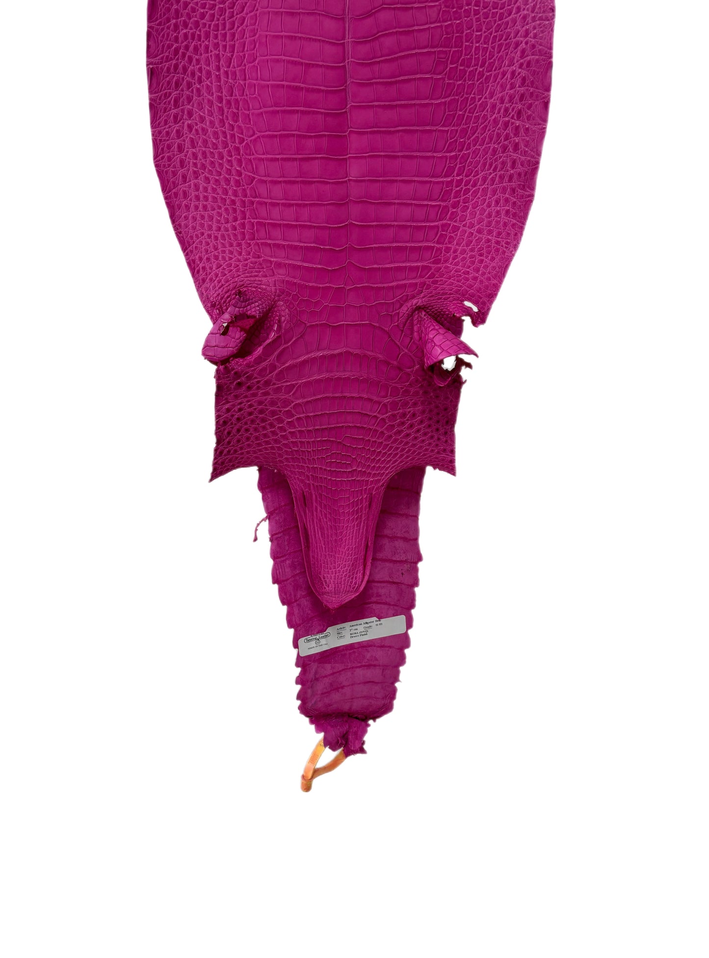 27 cm Grade 2/3 Rosa Matte Farm-Raised American Alligator Leather - Tag: FL22-0030215