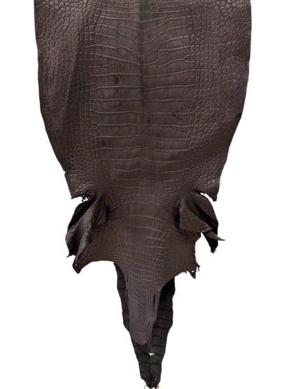 44 cm Grade 3/4 Black Matte Wild American Alligator Leather - Tag: LA23-0003704