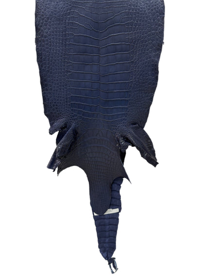 38 cm Grade 1/2 Navy Blue Desert Wild American Alligator Leather - Tag: LA23-0017321