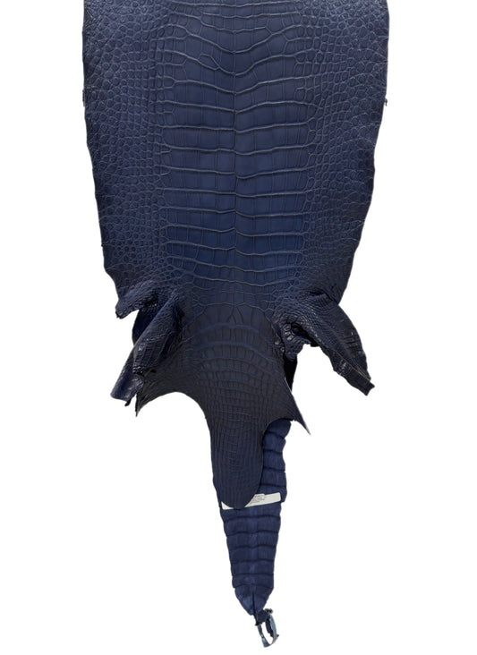 38 cm Grade 1/2 Navy Blue Desert Wild American Alligator Leather - Tag: LA23-0017321