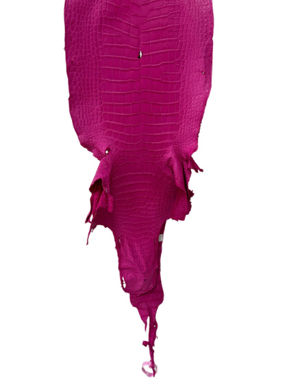 31 cm Grade 3/4 Fuchsia Matte Wild American Alligator Leather - Tag: MS23-0000273