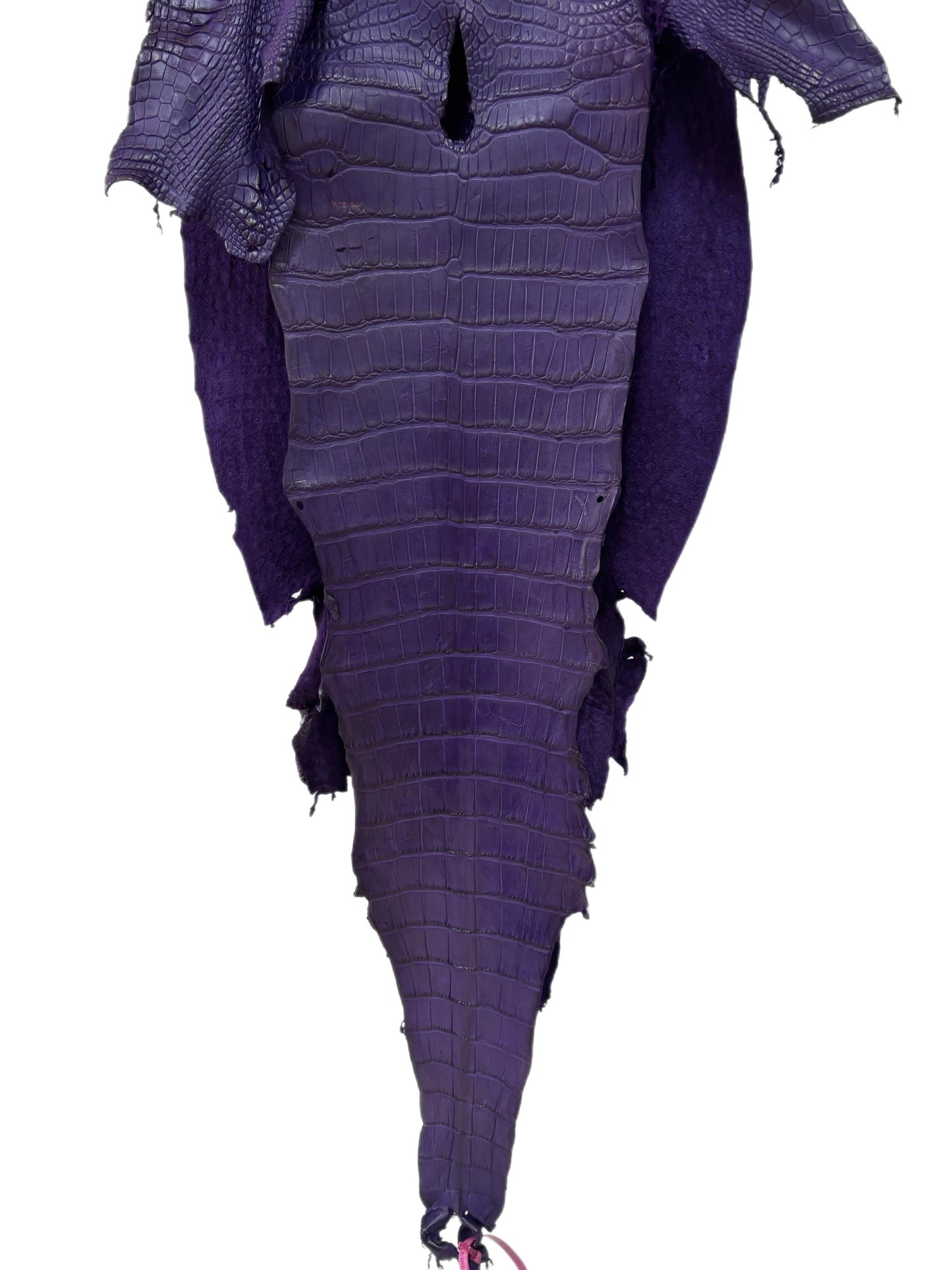 38 cm Grade 3/4 Violet Primavera Matte Wild American Alligator Leather - Tag: LA23-0017341
