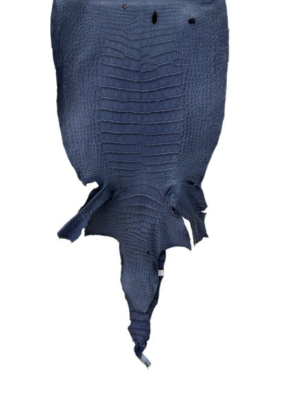 36 cm Grade 3/4 Indigo Matte Wild American Alligator Leather - Tag: LA23-0048179