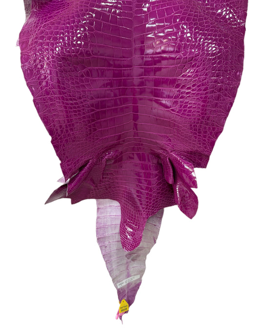 54 cm Grade 2/3 Magenta Glazed Farm Raised American Alligator Leather - Tag: FL14-0003641