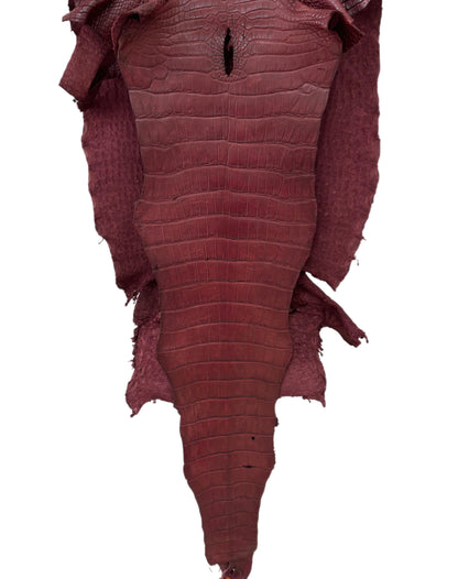 41 cm Grade 3/4 Bordeaux Matte Wild American Alligator Leather - Tag: LA22-0004760