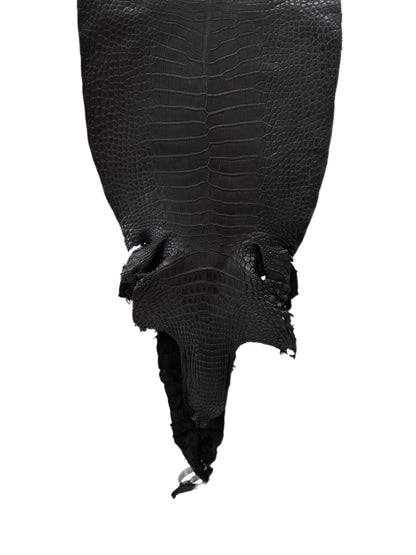 32 cm Grade 1/2 Black Matte Farm-Raised American Alligator Leather - Tag: LA23-0531507