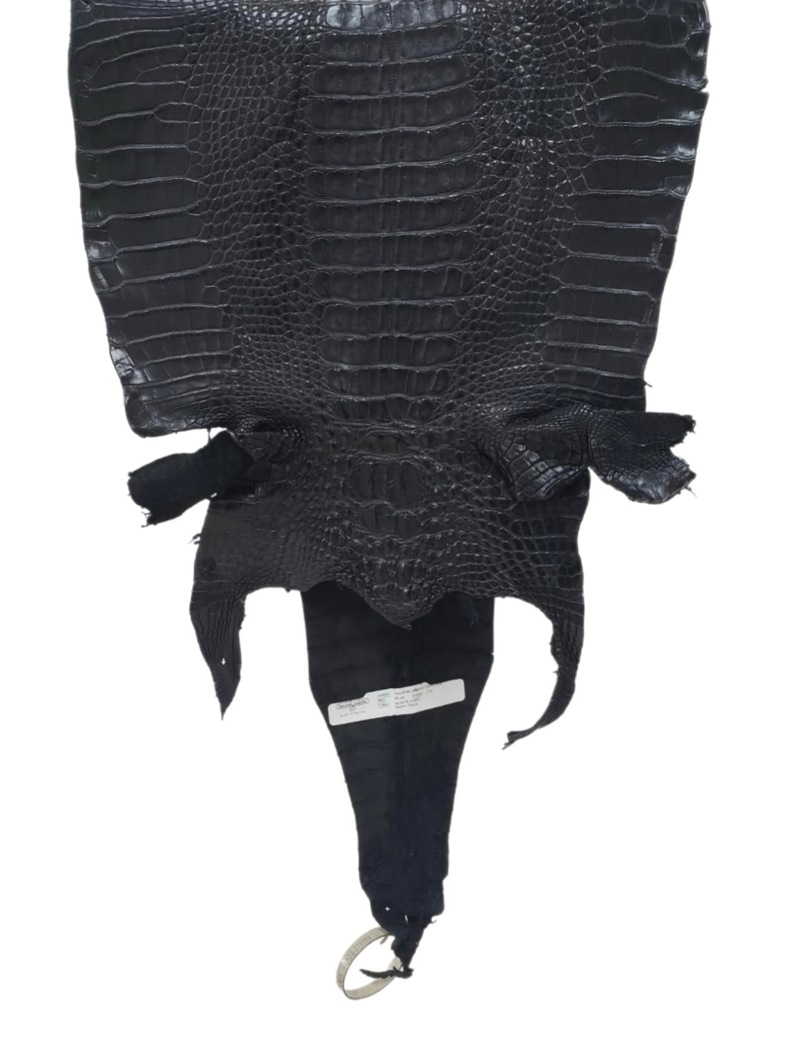 35 cm Grade 1/2 Black Matte Farm-Raised American Alligator Hornback Leather - Tag: LA23-0377161