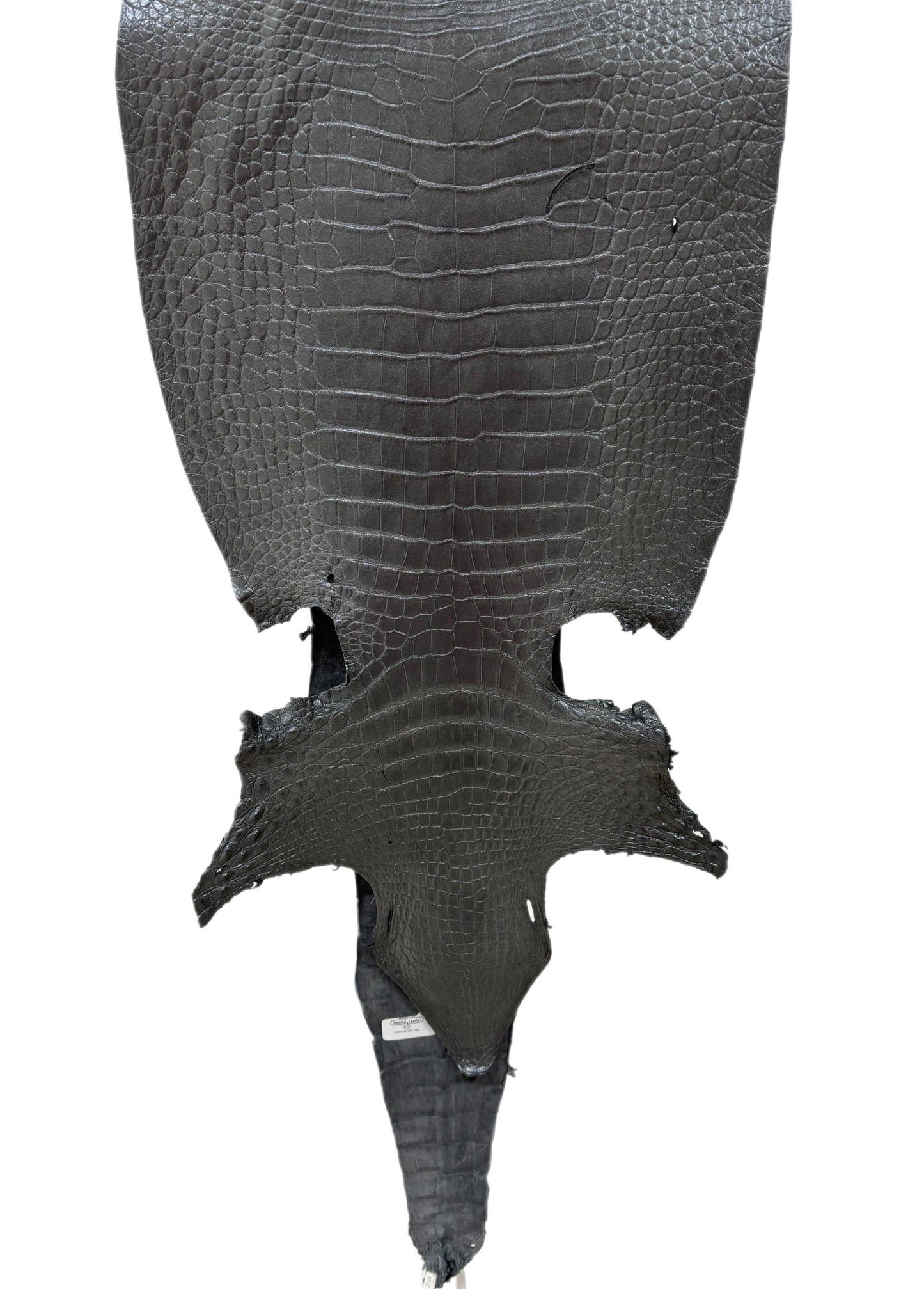 36 cm Grade 2/3 Gunmetal Matte Wild American Alligator Leather - Tag: LA23-0051949