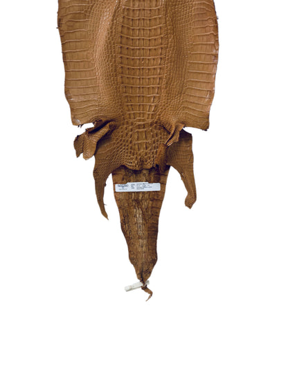 30 cm Grade 1/2 Light Antique Saddle Matte Farm-Raised American Alligator Honrback Leather - Tag: LA23-0377041