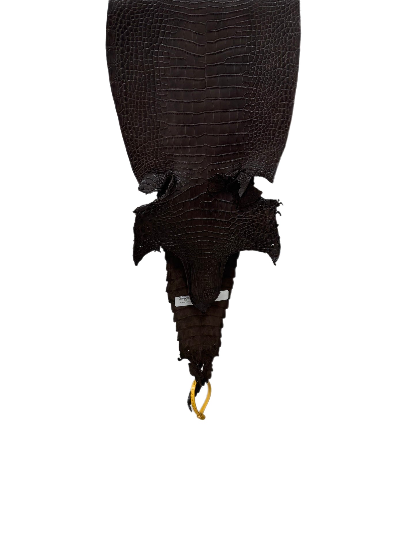 26 cm Grade 1/2 Chocolate Matte Farm-Raised American Alligator Leather - Tag: FL22-0030152