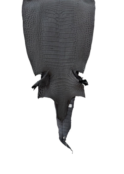 27 cm Grade 3/4 Serpentine Grey Matte Farm-Raised American Alligator Leather - Tag: LA17-0133993