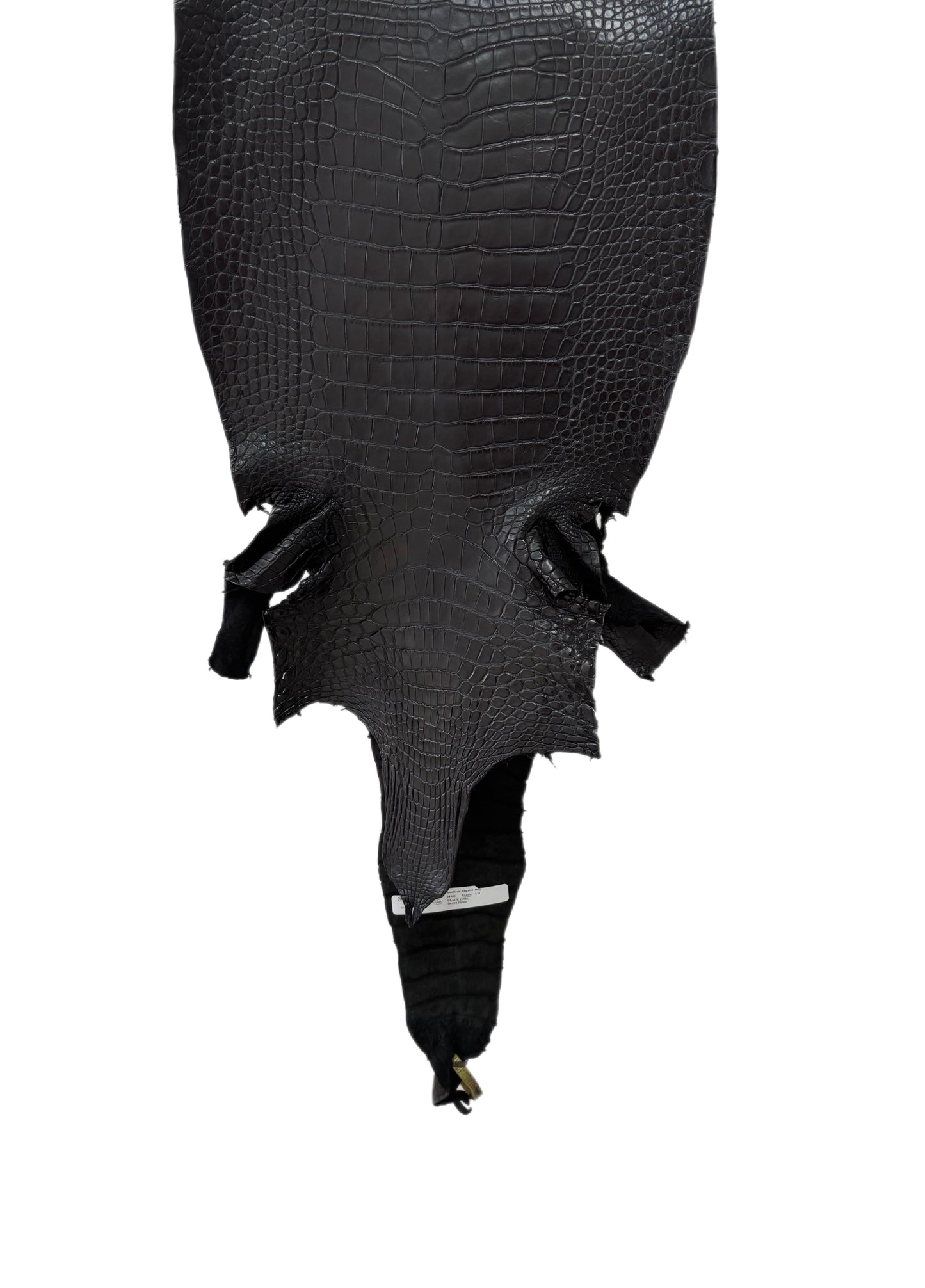 34 cm Grade 1/2 Black Matte Farm-Raised American Alligator Leather - Tag: LA25-0311248