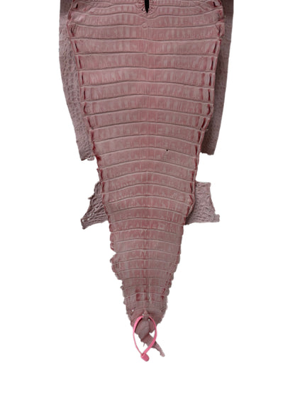 New Color and Finish! 27 cm Grade 1/2 Light Pink Nubuck Farm-Raised American Alligator Leather - Tag: FL21-0024669
