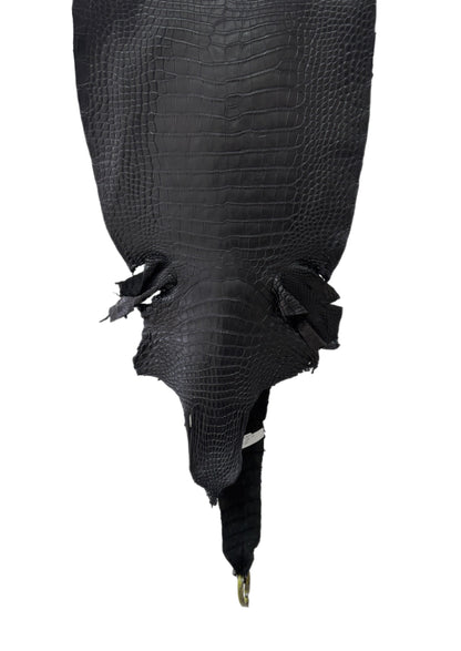 37 cm Grade 2/3 Black Matte Farm-Raised American Alligator Leather - Tag: LA25-0316206