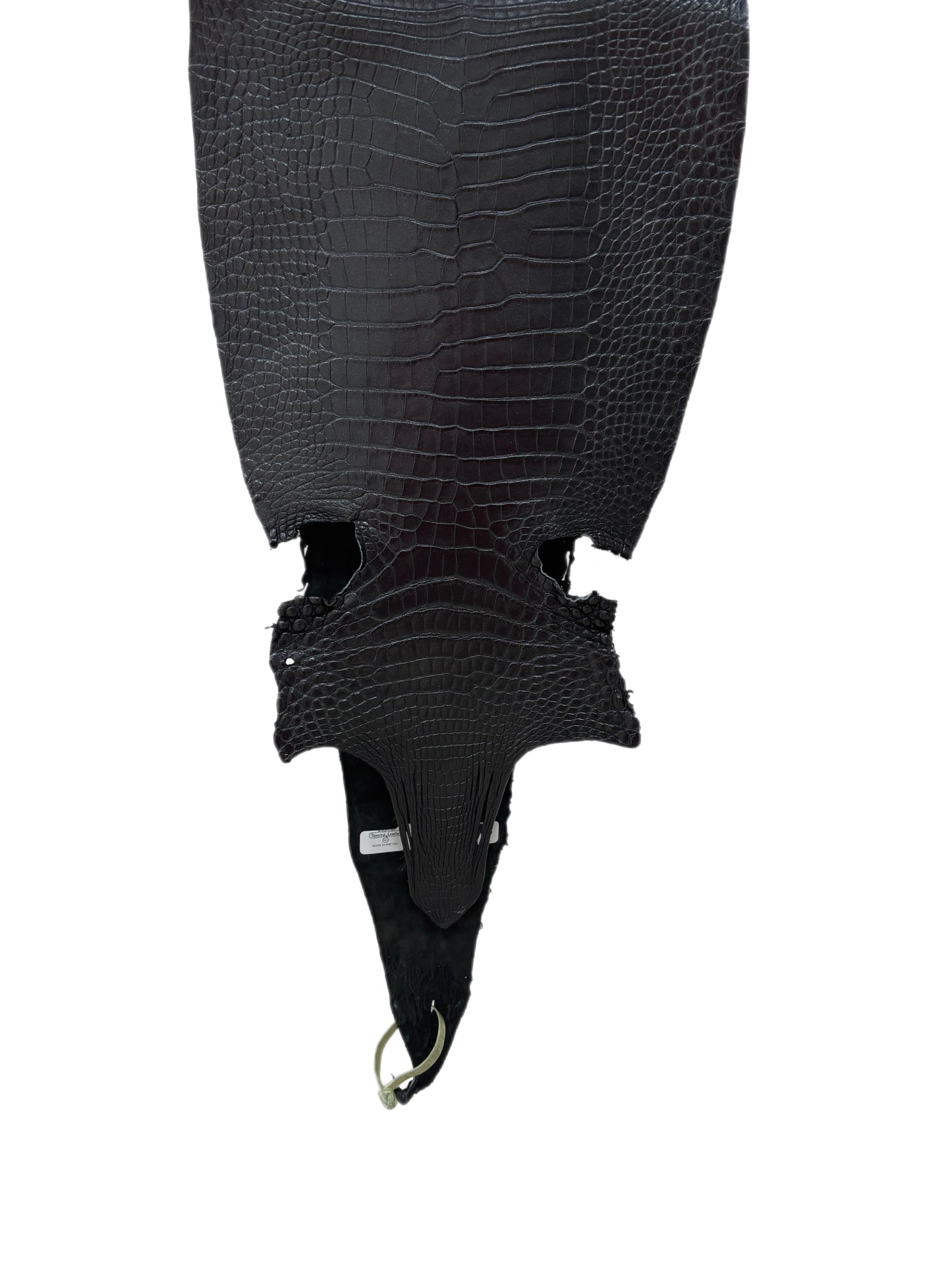 30 cm Grade 1/2 Metallic Black Shimmer Matte Farm-Raised American Alligator Leather - Tag: LA17-0274718