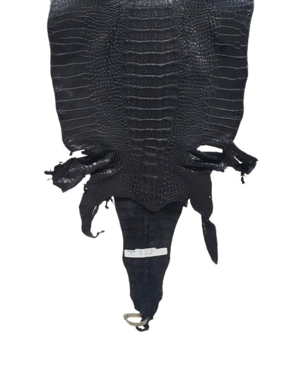 36 cm Grade 1/2 Black Matte Farm-Raised American Alligator Hornback Leather - Tag: LA23-0377045