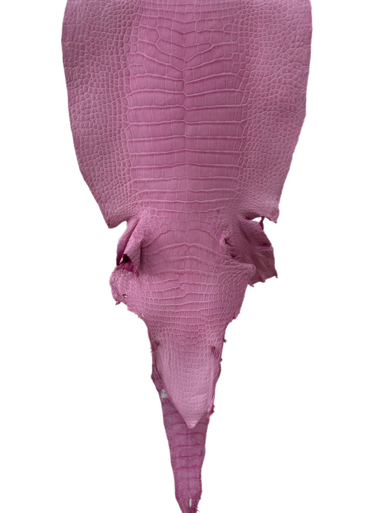 39 cm Grade 2/3 Cotton Candy Matte Wild American Alligator Leather - Tag: LA23-0030894